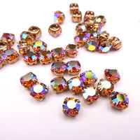 Swarovski 1088 Chaton in setting 34ss (7mm) Topaz AB