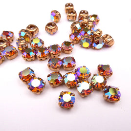 Swarovski 1088 Chaton in setting 34ss (7mm) Topaz AB