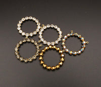 Swarovski Rhinestone Hoop Pendant with loop 30mm Metallic Mix