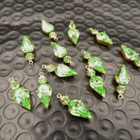 Swarovski Rhinestone Teardrop Charm with loop 20x13mm Peridot Uranium