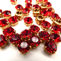 Swarovski 1088 Chaton in setting 34ss (7mm) Light Siam