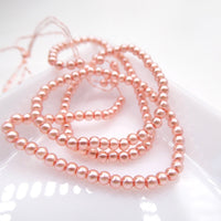 Czech Glass Round Pearl Beads 2mm Coral Pink