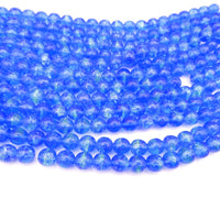 Czech Round Crackle Beads 10mm Blue Lt Green
