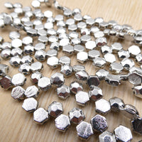 Honeycomb Jewel Beads 6mm Silver