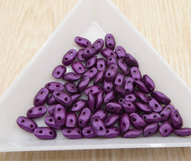 Wave Beads 3x7mm Pastel Bordeaux