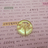 Czech Glass Dragonfly Cabochon 18mm Uranium Yellow Gold Lined