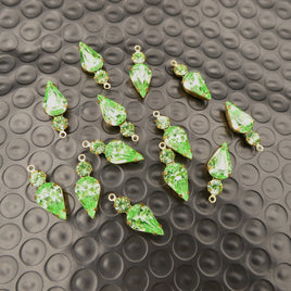 Swarovski Rhinestone Teardrop Charm with loop 20x13mm Peridot Uranium