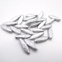 Czech Glass Daggers 16x5mm Etched Alluminium Silver