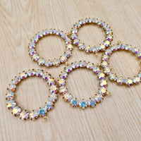 Swarovski Rhinestone Hoop Pendant with loop 30mm Crystal AB