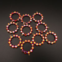 Swarovski Rhinestone Hoop Pendant with loop 25mm Hyacinth AB