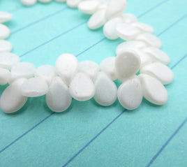 Czech Pip Beads 5x7mm Pearl White