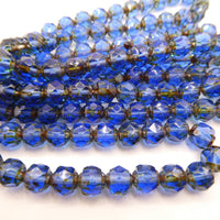 Czech Glass Cathedral Beads 6mm Sapphire