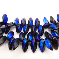 Czech Twist Beads 12x6mm Jet Azuro