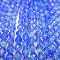 Czech Fire Polished Beads12mm Blue Green Uranium