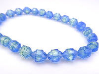 Czech Turbine Glass Beads 10x8mm Blue Lt Green
