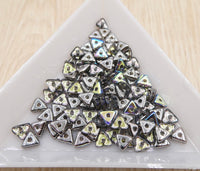 Tri-Bead 4mm Crystal Graphite Rainbow