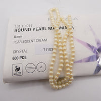 Preciosa Round Pearl Maxima 4mm Pearl Effect Pearlescent Cream