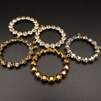 Swarovski Rhinestone Hoop Pendant with loop 30mm Metallic Mix