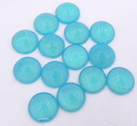 Czech Glass Dome Cabochon 18mm Opal Aqua Uranium