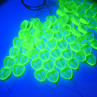 Czech Glass Heart Beads 16x15mm Transparent Yellow Uranium