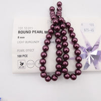 Preciosa Round Pearl Maxima 8mm Pearl Effect Bordeaux