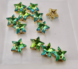 Crystal 4745 Star Fancy Stone 10mm Sphinx in Gold Sew On Setting