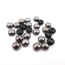 Preciosa Candy 2 Hole Cabochon 8mm Jet Hematite