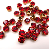 Swarovski 1088 Chaton in setting 34ss (7mm) Light Siam