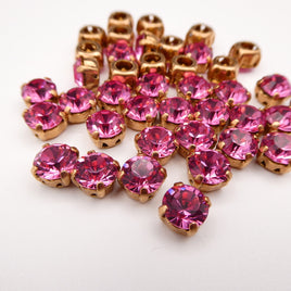 Swarovski 1088 Chaton in setting 34ss (6mm) Rose