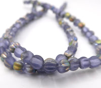 Czech Melon Beads 3mm Matte Denim Blue Vitrail