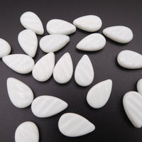 Czech Glass Textured Teardrop 11x18 mm Light Opaque Gray Uranium