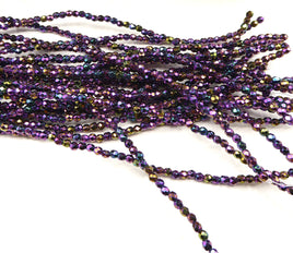 Czech Fire Polish Beads 2mm Iris Purple