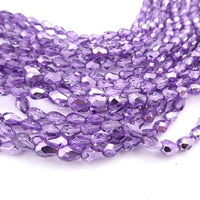 Czech Glass Faceted Teardrop Beads 7x5mm Metallic Lavender
