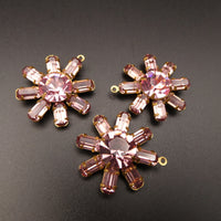 Flower Pendant 30mm with Vintage Swarovski Crystals Light Amethyst