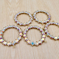Swarovski Rhinestone Hoop Pendant with loop 30mm Crystal AB