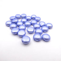 Preciosa Candy 2 Hole Cabochon 8mm Pastel Pacific Blue