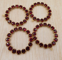 Swarovski Rhinestone Hoop Pendant with loop 30mm Siam