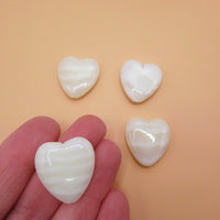Czech Pressed Heart Glass Beads 24x22mm Opaline Lemon Striped Uranium
