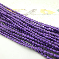 Czech Fire Polish Beads 4mm Opalescent Purple