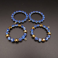 Swarovski Rhinestone Hoop Pendant with loop 30mm Sapphire Mix