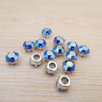 Swarovski 1088 Chaton in setting 34ss (6mm) Light Sapphire AB