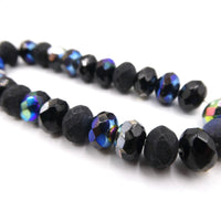 Czech Faceted Rondelle 9x6mm Jet Midnight Mix