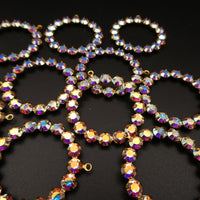 Swarovski Rhinestone Hoop Pendant with loop 30mm Crystal AB