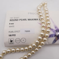 Preciosa Round Pearl Maxima 8mm Pearl Effect White