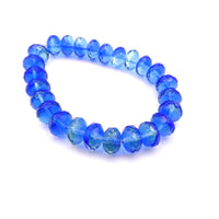 Czech Faceted Rondelle 9x6mm Blue Lt Green