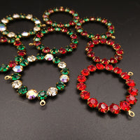 Swarovski Rhinestone Hoop Pendant with loop 30mm Christmas Colours