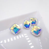 Rounded Square Faceted 10mm Crystal AB