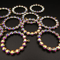 Swarovski Rhinestone Hoop Pendant with loop 30mm Crystal AB