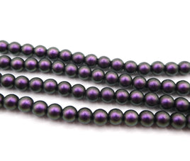 Czech Round Beads 6mm Jet Purple