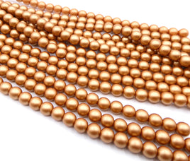 Czech Round Beads 6mm Metallic Copper